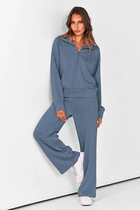 Most Popular Womens Cotton Hoodie And Sweatpants Oversized Two Piece <b>Set</b> Breathable Fleece Winter Wear Cotton - Product Image 4