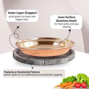 Bandeja Ovalada de Cobre con Asas - Plato para Regalos, Libre de BPA, Ecológico, para Fiestas, Sushi, Carne - Product Image 6