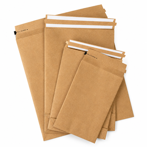 EcoRev Recyclable Luxury Kraft Paper Mailer <b>Bag</b> Standard Flat Biodegradable Self Adhesive Seal Plant Based <b>Compostable</b> Earth - Product Image 4