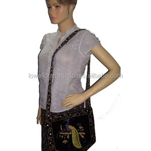 Elegant Embroidery Beaded Ethnic Bridal <b>Purse</b> for Girls Velvet Crossbody Party Bag with Stunning Peacock Design Handcrafted - Product Image 4