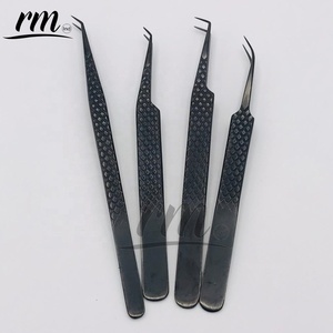 Pince à épiler pour extensions de cils RMI de haute qualité, très vendue, professionnelle, de bonne qualité, noire, logo et emballage personnalisés - Product Image 6