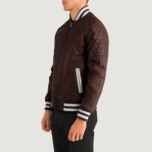 Chaqueta de Cuero Varsity para Hombre de Buena Calidad, Totalmente Personalizable, de Venta Caliente, Antirarrugas, Última Tendencia - Product Image 5