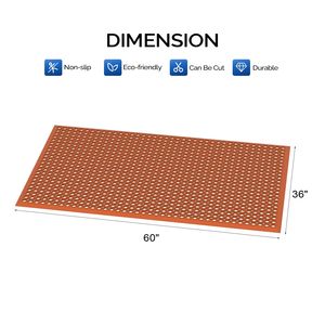 Tappetino in Gomma per Scuole e Palestre all'Aperto, Spessore 15mm, 90x150cm, Anti-Fatica, Antiscivolo, Rosso SBR - Product Image 2