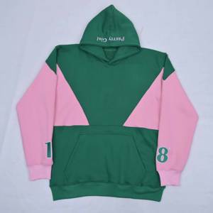 Sudaderas con capucha de manga larga para mujer, de calidad premium, con logotipo personalizado, fabricadas en negro con bordado chenille en la parte delantera y trasera. - Product Image 3