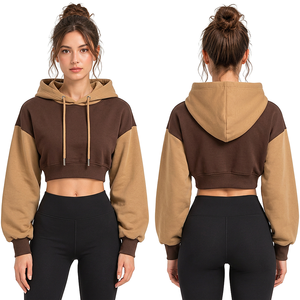 Hoodies courts personnalisés pour femmes, vente en gros, fabricant de sweats à capuche courts, fournisseur de vêtements à marque privée - Product Image 1