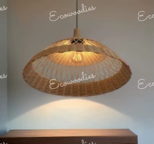 Sustainably Stylish Handcrafted Rattan Pendent <b>Light</b> Adds Warmth Texture And Charm to Any Space Cozy Home Decor - Product Image 5