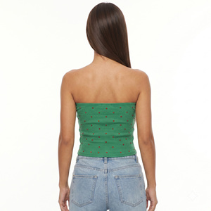 Top de tubo con pedrería personalizado para mujer, sin tirantes, de spandex, ajustado, estilo crop top, boutique, moda, alta calidad, estilo Y2K, ropa urbana. - Product Image 2