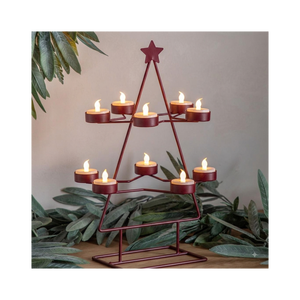Portavelas de metal verde para velas de té, elegante diseño nuevo y personalizado, portavelas decorativo para bodas. - Product Image 4