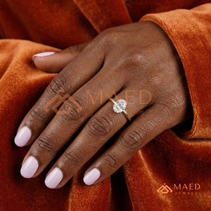 แหวนมอสซาไนต์ทรงลูกแพร์คุณภาพสูง ทองคำขาว 18k 14k ดีไซน์เรียบหรู วงแหวนลายเชฟรอน ชุบทอง 18k สำหรับงานแต่งงาน - Product Image 5