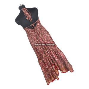 Nuevo Vestido Largo de Moda Bohemia para Mujer, Estilo Hippie, Informal, de Verano, Vintage, de Seda, Tipo Sari, Elegante, para Cena - Product Image 3