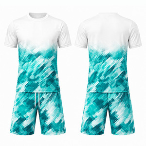 Conjunto de Uniforme de Fútbol Sublimado Personalizado de Alta Calidad, Jersey Unisex con Cuello Redondo, Secado Rápido, Transpirable, 100% Poliéster, Manga Corta - Product Image 1