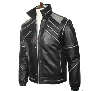 Chaqueta de Cuero para Hombre, Diseño Clásico Solid Trader, Exterior de Cuero Vacuno Genuino, Forro Suave y Cómodo, Doble Bolsillo, a la Moda - Product Image 1