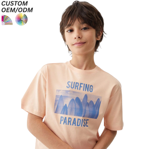 T-shirts à manches courtes rayés pour garçons, taille plus, 100% coton, décontractés, personnalisables, ODM - Product Image 3