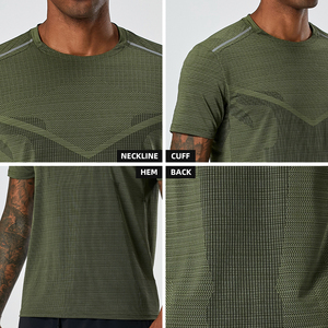 T-shirt de sport personnalisé pour homme – Haute qualité, respirant, compression, séchage rapide – Vêtement de sport décontracté en polyester uni - Product Image 6