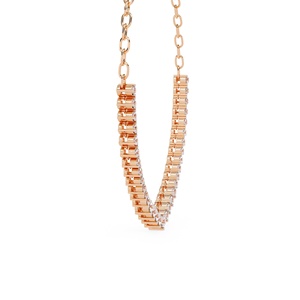 Colliers de luxe pour femmes en or massif 14 carats avec diamants de laboratoire taille ronde, personnalisables IGI OEM/ODM - Product Image 6