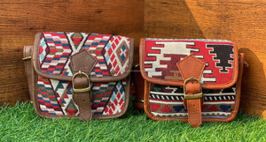 2025กระเป๋าหนัง kilim สะพายไหล่สำหรับผู้หญิงดีไซน์เนอร์แฟชั่นลายชนเผ่ากระเป๋าถือขนาดเล็ก - Product Image 3