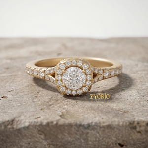 Luxury Silver Plated Round Brilliant Cut Lab Grown Diamond <b>Split</b> Shank Pave Engagement Wedding <b>Ring</b> for Women Gift Party - Product Image 2