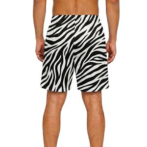 Shorts de sport pour homme à rayures zébrées imprimées par sublimation, motif noir et blanc, respirants, pour l'entraînement au basketball, séchage rapide - Product Image 1