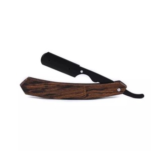 Navajas de Afeitar Plegables Profesionales de Acero Inoxidable con Mango de Madera y Etiqueta Personalizada - Product Image 3