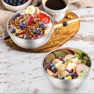 Tazón de Acero Inoxidable para Aperitivos y Sopa de 15 Oz, Tazón Aislado de Doble Pared Antideslizante para Cereales, Sopa, Aperitivos, Arroz, Postre y Cocina - Product Image 3