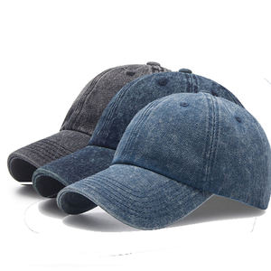 กางเกงยีนส์วินเทจคุณภาพสูงแบบฟอกกรด หมวกเบสบอลกีฬาพรีเมียม แฟชั่นสำหรับผู้ใหญ่ทั้งชายและหญิง หมวกเดนิมสำหรับกิจกรรมกลางแจ้ง หมวกแก๊ปแบบคัสตอม - Product Image 1