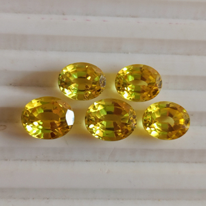 พลอยแซฟไฟร์สีเหลืองสังเคราะห์คุณภาพสูง รูปทรงหลากหลาย ตัดตามสั่ง ความใสสูง สำหรับทำเครื่องประดับ งานแฮนด์เมด - Product Image 6
