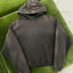 เสื้อฮู้ดดี้สตรีทแวร์แบบสั่งทำพิเศษ ทรงโอเวอร์ไซส์ ผ้าเฟรนช์เทอร์รี่หนานุ่ม สไตล์วินเทจ ล้างสีแบบแอซิดวอช ผ้าฝ้ายแท้ 100% - Product Image 5