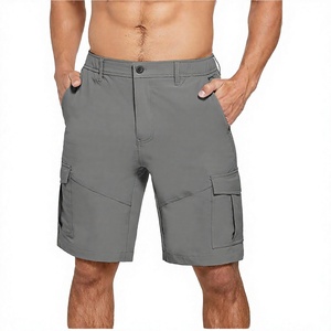 Shorts Cargo Décontractés Homme Couleur Unie Multi-Poches Fermeture Éclair Taille Moyenne Grande Taille Respirant Tricoté 100% Polyester – Offre Spéciale - Product Image 3