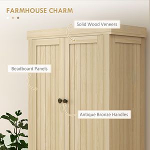 Armadio Dispensa Moderno da Cucina da 72 Pollici con 4 Ante in Truciolato, 2 Ripiani Regolabili e Cassetto in Legno MDF - Product Image 4