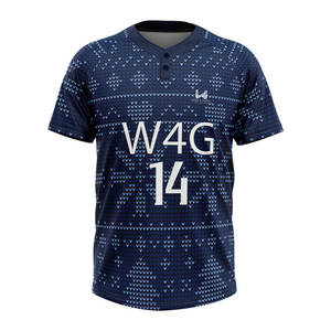 Jersey de Softbol Personalizado Transpirable de 2 Botones, Jersey de Béisbol Sublimado - Product Image 2