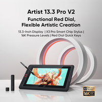 Tablette graphique XP-PEN Artist13.3 Pro V2 avec écran, stylet X3Pro, tablette graphique avec support, cadran rouge, 8 touches de raccourci