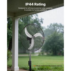 Ventilatore a piantana industriale in metallo da 30 pollici ad alta velocità, 9100 CFM, oscillazione a 85 gradi, 3 velocità, altezza regolabile - Product Image 6