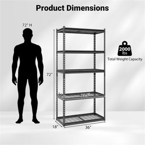 Scaffali Metallici Regolabili in Altezza da 183 cm per Garage e Cucina con Kit Anti-Ribaltamento, Organizzatore Espandibile - Product Image 3