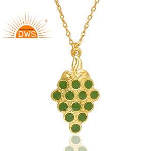 Nouveau modèle Design 925 argent 18K plaqué or émail pendentif collier Design Demi bijoux fins pour les femmes cadeau pour elle - Product Image 3