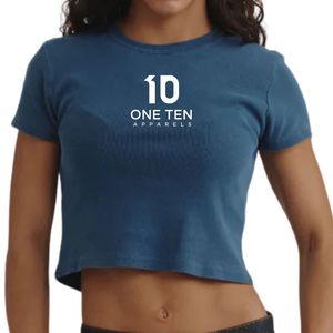 Camiseta Corta para Mujer en Color Azul, Algodón Suave, Corte Ajustado, Manga Corta, Estilo Casual, Básica - Product Image 5