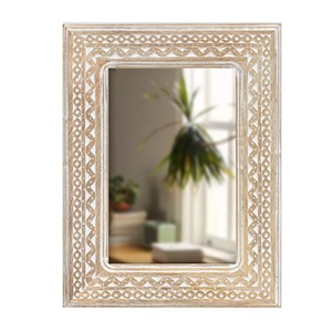 Mango Wood Rustic Farmhouse <b>Wall</b> <b>Mirror</b> - Antique Distressed Wholesale - Product Image 5