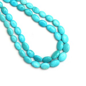 Perles ovales lisses en turquoise Rare Sleeping Beauty Arizona 5x8-8x11mm, pierres précieuses naturelles en vrac pour la fabrication de bijoux - Product Image 3
