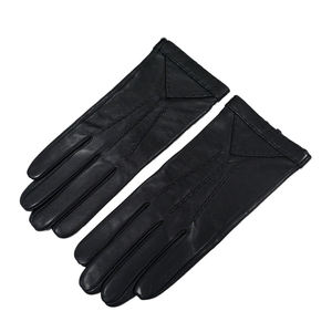 Gants d'hiver en cuir unis pour femme, doublés polaire, chauds et isolants, pour usage quotidien, fêtes et activités extérieures, à doigts complets - Product Image 2