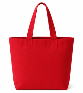 กระเป๋าผ้าแคนวาสสีแดงแบบหนา ทนทาน พร้อมหูหิ้วยาวถึงไหล่ สำหรับใช้ในชีวิตประจำวันและช้อปปิ้งชายหาด - Product Image 1