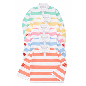 Polo a Rayas Oversize para Hombre, Estilo Urbano, Algodón Grueso, Corte Holgado, Manga Larga, Novedad 2026 - Product Image 6