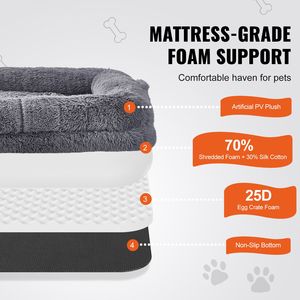 Cuccia Gigante per Cani e Animali Domestici 183x122x25 cm, Stile Rialzato, con Rivestimento Lavabile in Velluto PV, Design a Uovo - Product Image 2