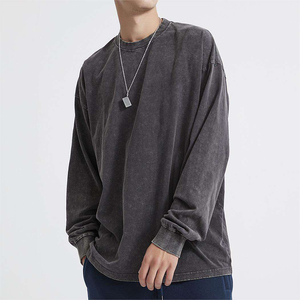 เสื้อสเวตเชิ้ตโอเวอร์ไซส์ทรงหลวมสไตล์วินเทจ ล้างสีแบบแอซิดวอช ผ้าคอตตอนฟลีซหนานุ่ม สำหรับผู้ชาย เหมาะสำหรับสตรีทแวร์ คอกลม - Product Image 3
