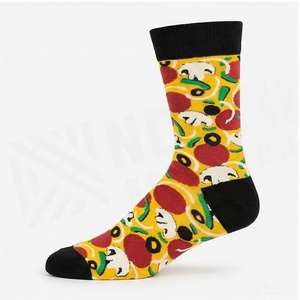 Calcetines con estampado de pizza para adultos, calcetines informales transpirables de punto, calcetines estampados de estilo veraniego - Product Image 3
