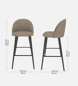 Elegant Modern Bar Chair Light Brown PU <b>Leather</b> Cushioned Seat Adjustable Counter Height with Metal Frame for Apartment Use - Product Image 6