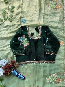 Pure soft fancy <b>satin</b> silk <b>saree</b> with beautiful hand work with pearl moti work net hand made flower work butta with cutdana - Product Image 3