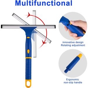 Tergivetro Antiscivolo Multiuso con 2 Lame Girevoli per Porte in Vetro e Finestre del Bagno - Product Image 3
