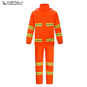 Vêtement de travail pour homme de haute qualité, couleur orange, imperméable, réfléchissant, avec capuche et manches longues, avec costume - Product Image 2