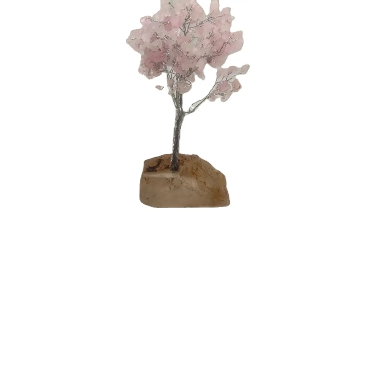 Натуральный драгоценный камень из розового кварца с прозрачным кварцем, лечебное Дерево Оптом, драгоценный камень высокого качества