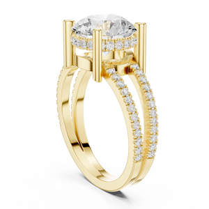 3 CT Lab Grown Diamond 14K Solid Gold <b>Split</b> VS VVS EF Round Brilliant Cut Solitaire <b>Ring</b> for Daily Wear Wedding Trendy Style - Product Image 4