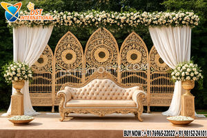 แผงเลเซอร์ตกแต่งงานเลี้ยงต้อนรับสุดหรู สไตล์มุกัลสุดพิเศษ แผงเลเซอร์คัท ฉากหลังแบบราชวงศ์ สำหรับงานแต่งงานในสหรัฐอเมริกา - Product Image 2